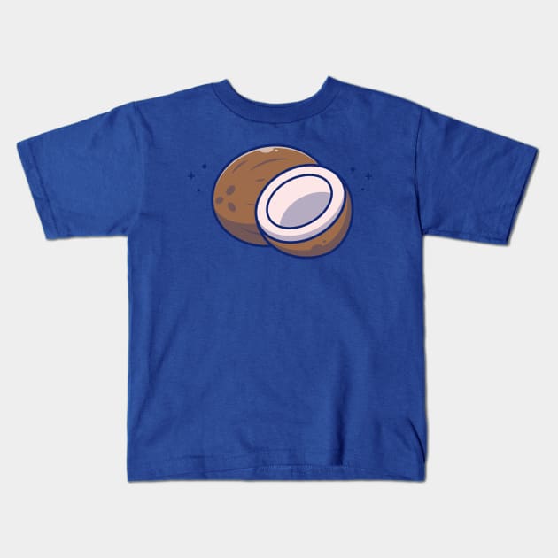 Coconut And Slices Of Coconut Cartoon Kids T-Shirt by Catalyst Labs